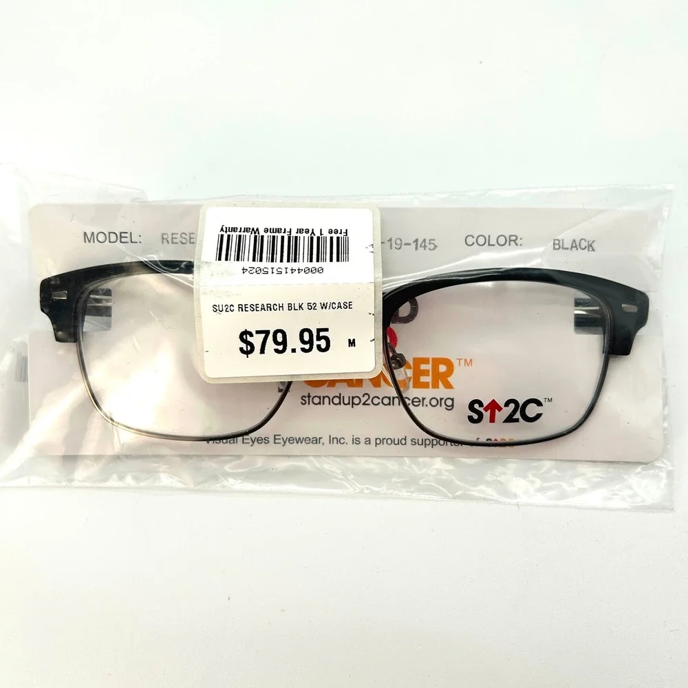 Womens Eyeglasses Frames SU2C Stand Up To Cancer Research Sz 52-19-145 Black NEW